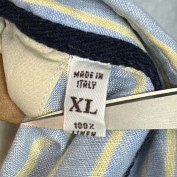 Brunello Cucinelli 100% Linen Men's Striped Button-Down Shirt‎ - Picture 7 of 7